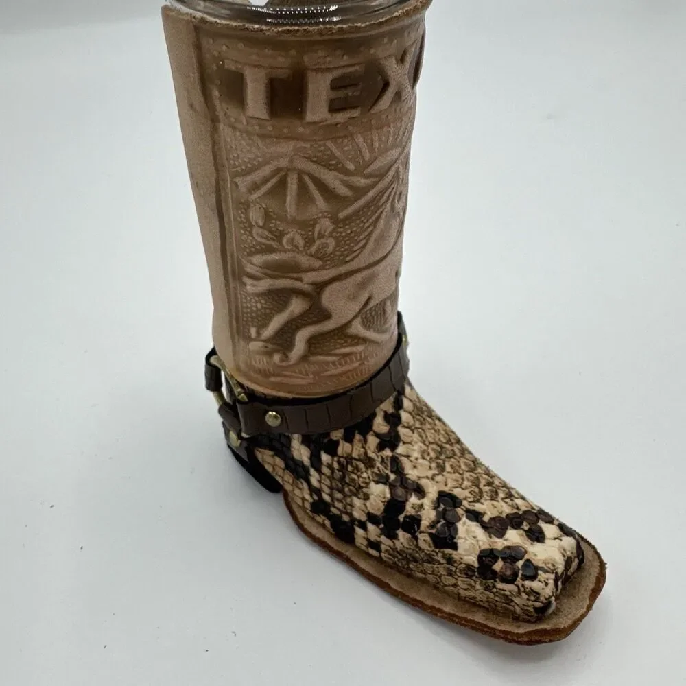 Shot Glass Tall‎ Boy Leather Boot Hand Made in Mexico